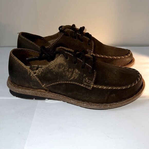 BORN Brown Thyra Distressed Leather Lace Up Shoes-7.5 - Picture 1 of 8